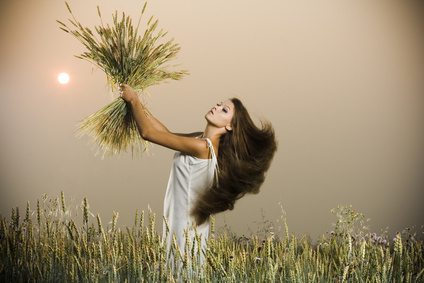 Young woman in the meadow